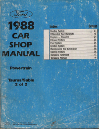1988 Car Shop Manual - Powertrain - Taurus, Sable (Volume 2 of 2)