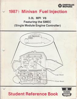 1987 1/2 Chrysler / Dodge / Plymouth Minivan Fuel Injection 3.0L MPI V6 Featuring the SMEC Student Reference Book