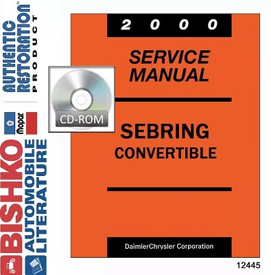 2000 Chrysler Sebring Convertible Factory Service Manual Reproduction - CD-ROM