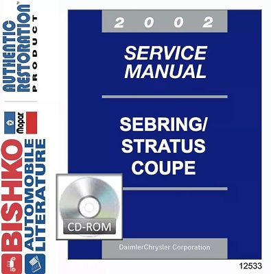 2002 Chrysler Sebring & Dodge Stratus Coupe Factory Service Manual Reproduction - CD-ROM