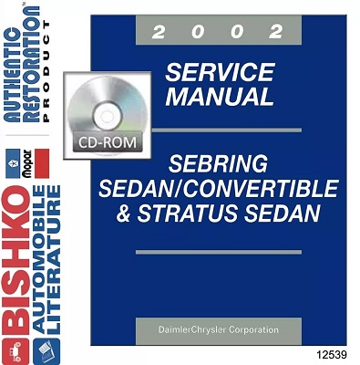 2002 Chrysler Sebring & Dodge Stratus Sedan, Sebring Convertible Factory Service Manual Reproduction - CD-ROM