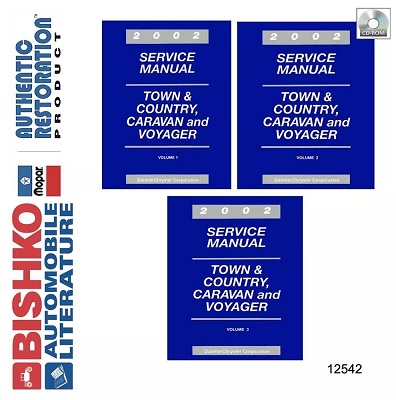 2002 Chrysler Town & Country, Voyager & Dodge Caravan Factory Service Manual Reproduction - CD-ROM