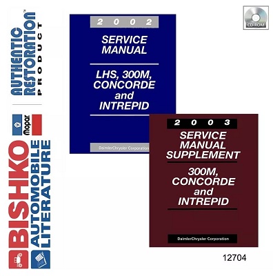 2002 - 2003 Chrysler 300M & Concorde, Dodge Intrepid Factory Service Manual with Supplement Reproduction - CD-ROM