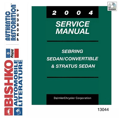 2004 Chrysler Sebring & Dodge Stratus Sedan, Sebring Convertible Factory Service Manual Reproduction - CD-ROM