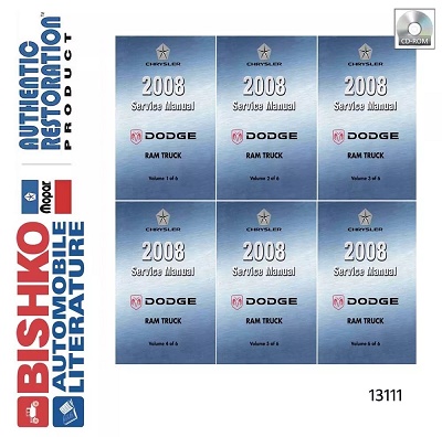 2008 Dodge DR Ram 1500, 2500, 3500, SRT-10 & Diesel Factory Service Manual Reproduction - CD-ROM