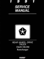 1991 Dodge Ram & RamCharger D&W 150 - 350 Rear Wheel Drive Truck Factory Shop Manual on CD-ROM