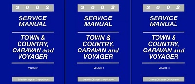 2002 Chrysler Town & Country, Voyager & Dodge Caravan Factory Service Manual Reproduction