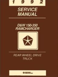 1992 Dodge Ram & RamCharger D&W 150 - 350 Rear Wheel Drive Truck Factory Shop Manual on CD-ROM