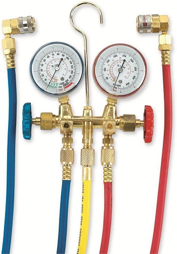 FJC R134a Brass Manifold Gauge Set with 72 Hoses