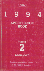 1994 Ford Light Duty Truck Specification Manual Book 2