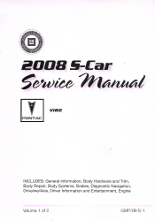 2008 Pontiac Vibe Factory Service Repair Manual - 2 Volume Set