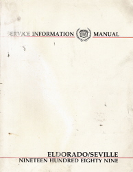 1989 Cadillac Eldorado and Seville Factory Service Manual