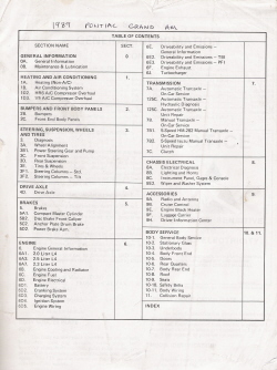 1989 Pontiac Grand Am Factory Service Manual - No cover