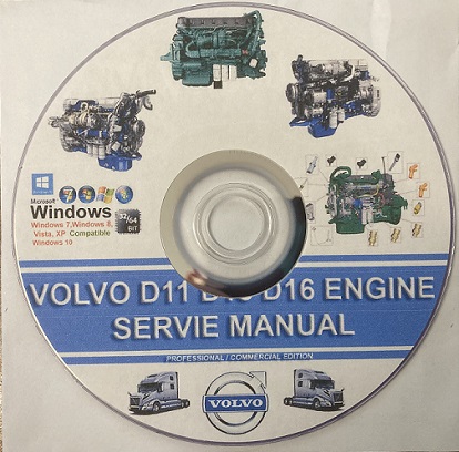 VOLVO Truck Diesel Engines D11 D13 D16 Service Repair Workshop Manual + Operators Maintenance CD-ROM