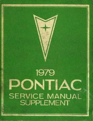 1979 Pontiac Service Manual Supplement